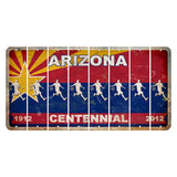 Arizona Centennial Cut License Plate Strips (Set of 8) Soccer Player