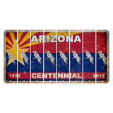 Arizona Centennial Cut License Plate Strips (Set of 8) Parrot