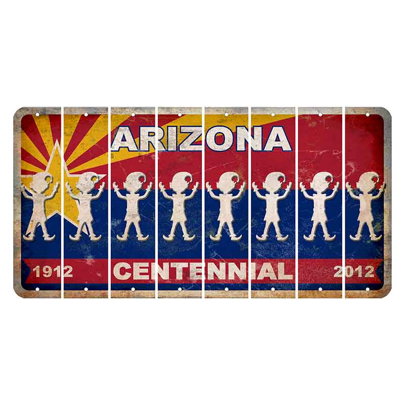 Arizona Centennial Cut License Plate Strips (Set of 8) Elf