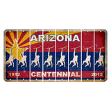 Arizona Centennial Cut License Plate Strips (Set of 8) Monkey