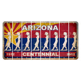 Arizona Centennial Cut License Plate Strips (Set of 8) Cowgirl - Leaning