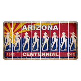 Arizona Centennial Cut License Plate Strips (Set of 8) Cowgirl
