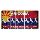 Arizona Centennial Cut License Plate Strips (Set of 8) Horse