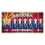 Arizona Centennial Cut License Plate Strips (Set of 8) Zombie