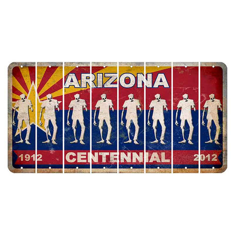 Arizona Centennial Cut License Plate Strips (Set of 8) Zombie