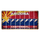 Arizona Centennial Cut License Plate Strips (Set of 8) Bull Rider