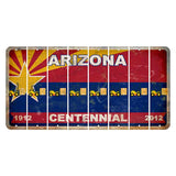 Arizona Centennial Cut License Plate Strips (Set of 8) Forklift