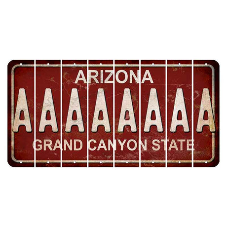 Arizona Maroon Cut License Plate Strips (Set of 8) A