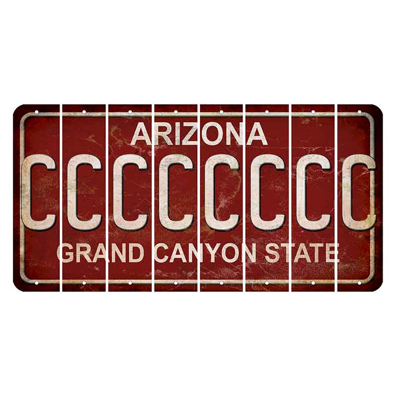 Arizona Maroon Cut License Plate Strips (Set of 8) C