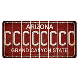 Arizona Maroon Cut License Plate Strips (Set of 8) C