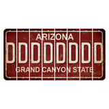 Arizona Maroon Cut License Plate Strips (Set of 8) D