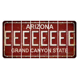 Arizona Maroon Cut License Plate Strips (Set of 8) E