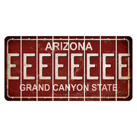 Arizona Maroon Cut License Plate Strips (Set of 8) E