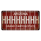Arizona Maroon Cut License Plate Strips (Set of 8) H