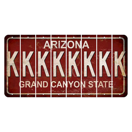 Arizona Maroon Cut License Plate Strips (Set of 8) K