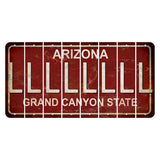 Arizona Maroon Cut License Plate Strips (Set of 8) L