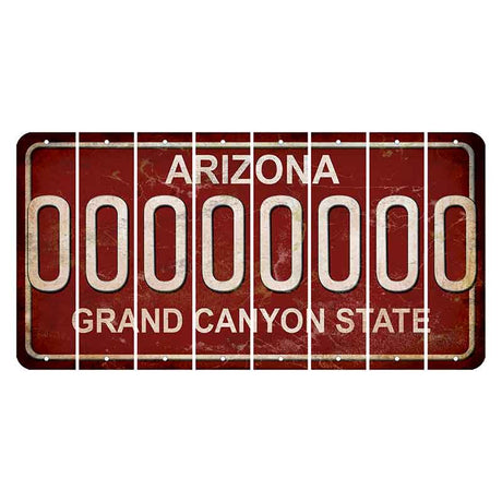 Arizona Maroon Cut License Plate Strips (Set of 8) O