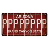 Arizona Maroon Cut License Plate Strips (Set of 8) P