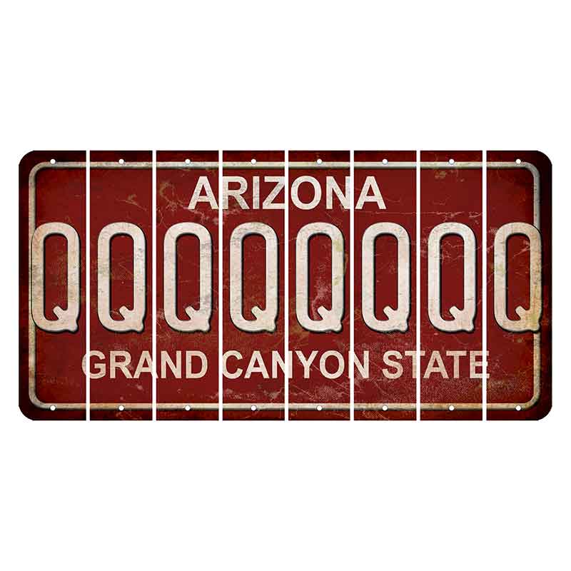 Arizona Maroon Cut License Plate Strips (Set of 8) Q