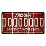 Arizona Maroon Cut License Plate Strips (Set of 8) Q