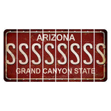 Arizona Maroon Cut License Plate Strips (Set of 8) S