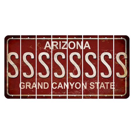 Arizona Maroon Cut License Plate Strips (Set of 8) S