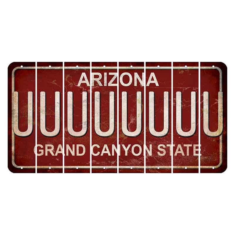 Arizona Maroon Cut License Plate Strips (Set of 8) U