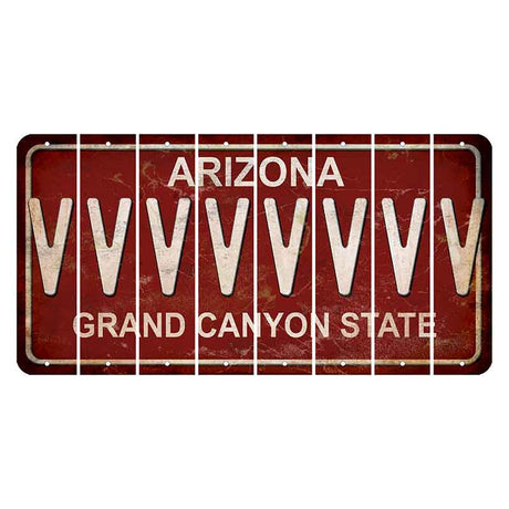 Arizona Maroon Cut License Plate Strips (Set of 8) V