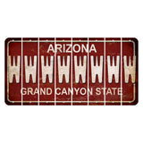 Arizona Maroon Cut License Plate Strips (Set of 8) W
