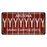 Arizona Maroon Cut License Plate Strips (Set of 8) Y
