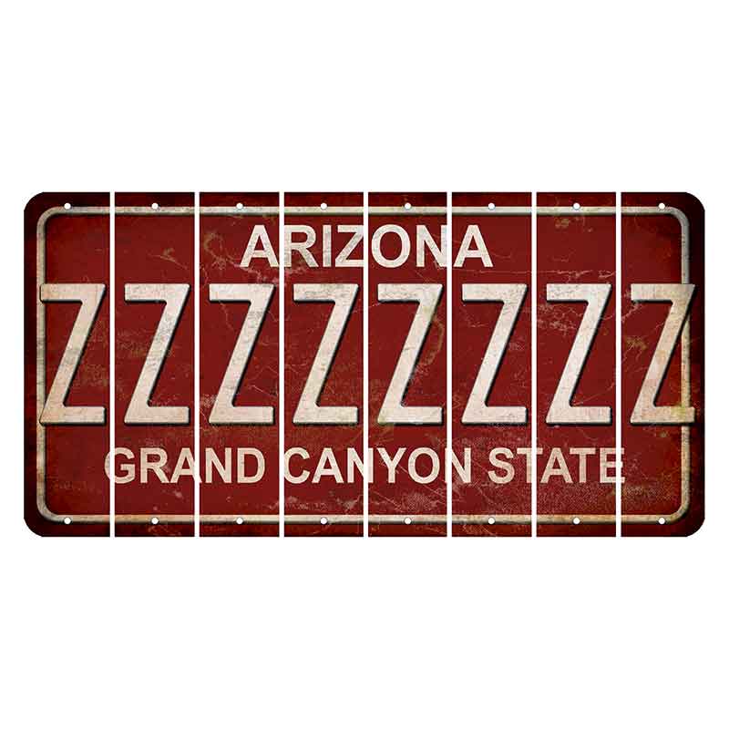 Arizona Maroon Cut License Plate Strips (Set of 8) Z