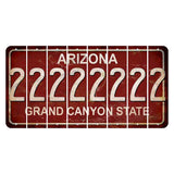 Arizona Maroon Cut License Plate Strips (Set of 8) 2