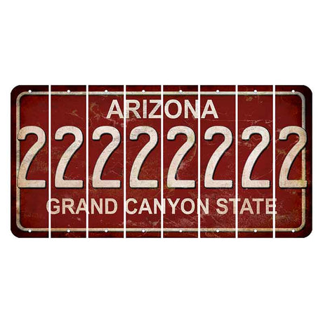 Arizona Maroon Cut License Plate Strips (Set of 8) 2