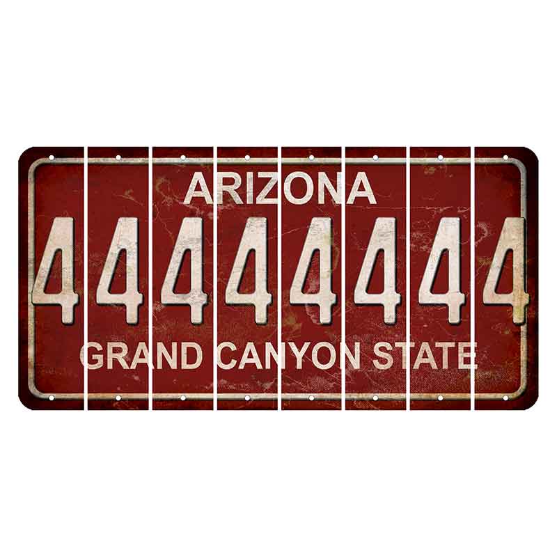 Arizona Maroon Cut License Plate Strips (Set of 8) 4