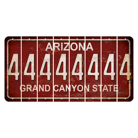 Arizona Maroon Cut License Plate Strips (Set of 8) 4