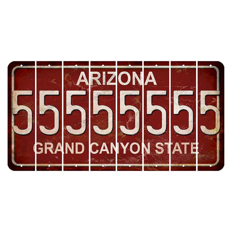 Arizona Maroon Cut License Plate Strips (Set of 8) 5