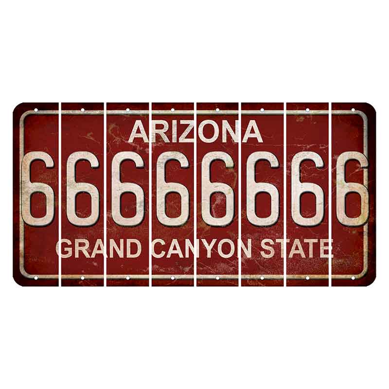 Arizona Maroon Cut License Plate Strips (Set of 8) 6