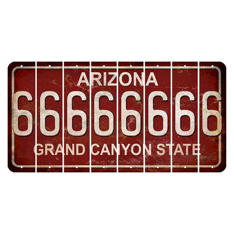 Arizona Maroon Cut License Plate Strips (Set of 8) 6