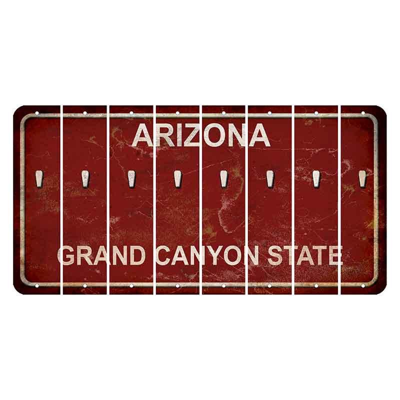 Arizona Maroon Cut License Plate Strips (Set of 8) Apostrophe
