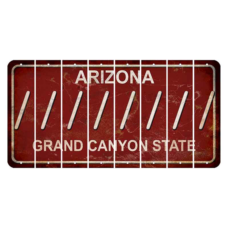 Arizona Maroon Cut License Plate Strips (Set of 8) Forward Slash