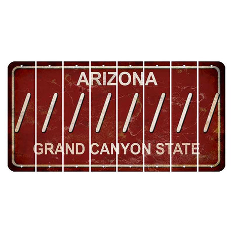 Arizona Maroon Cut License Plate Strips (Set of 8) Forward Slash