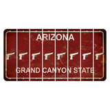 Arizona Maroon Cut License Plate Strips (Set of 8) Handgun