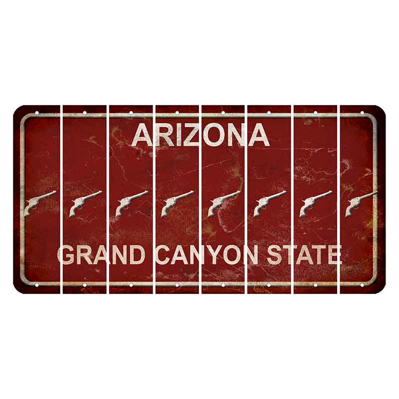 Arizona Maroon Cut License Plate Strips (Set of 8) Revolver