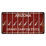 Arizona Maroon Cut License Plate Strips (Set of 8) Submachine Gun