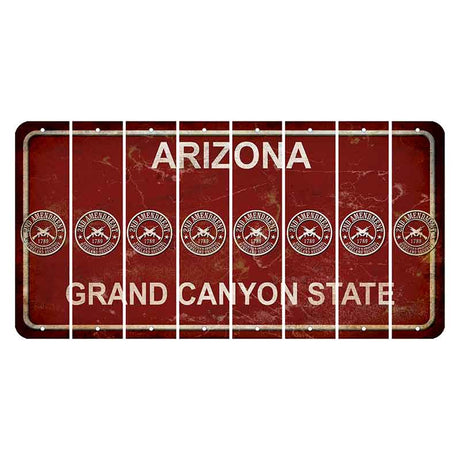 Arizona Maroon Cut License Plate Strips (Set of 8) 2nd Amendment