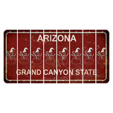 Arizona Maroon Cut License Plate Strips (Set of 8) Snowman