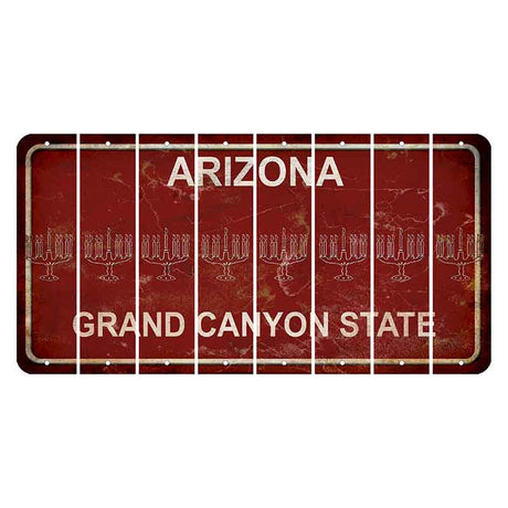 Arizona Maroon Cut License Plate Strips (Set of 8) Menorah