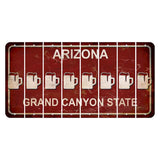 Arizona Maroon Cut License Plate Strips (Set of 8) Beer Mug
