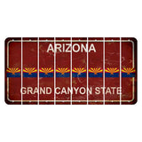Arizona Maroon Cut License Plate Strips (Set of 8) State Flag