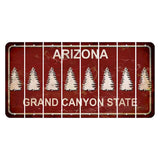 Arizona Maroon Cut License Plate Strips (Set of 8) Pine Tree